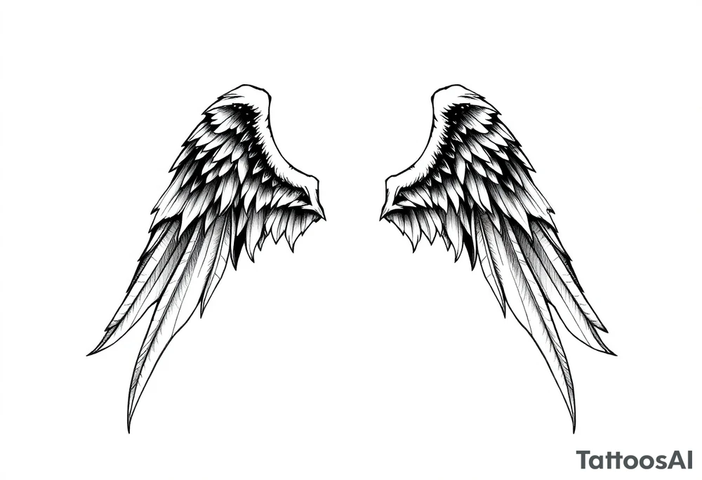 Long Angelwings tattoo idea