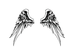 Long Angelwings tattoo idea