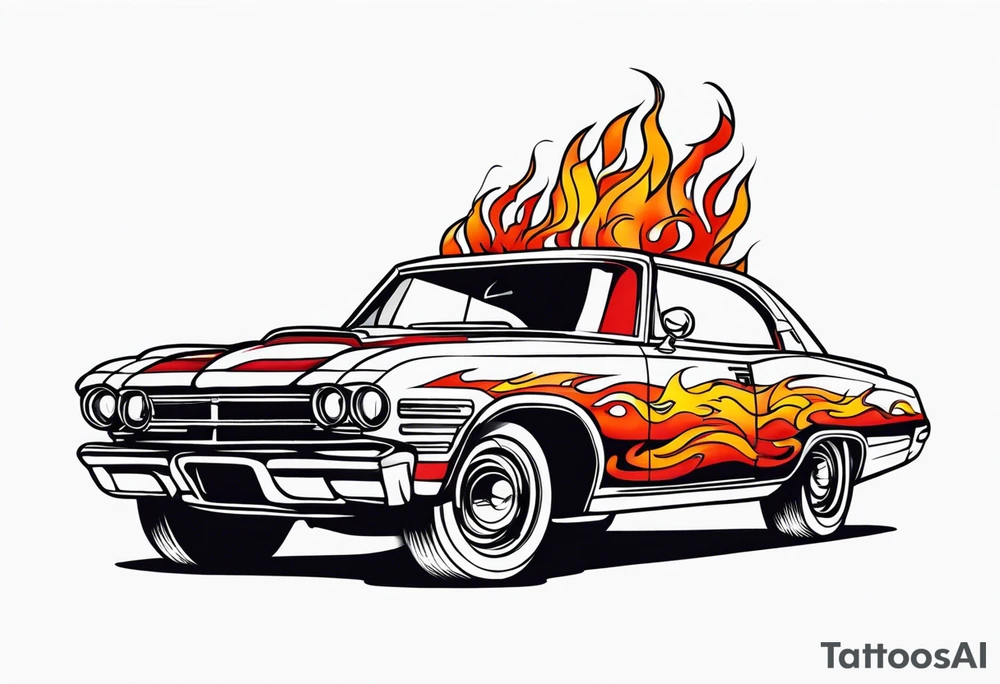 fire car tattoo idea