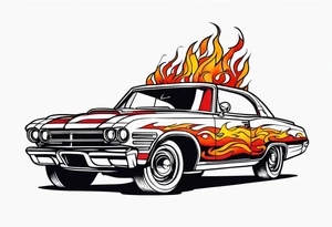fire car tattoo idea