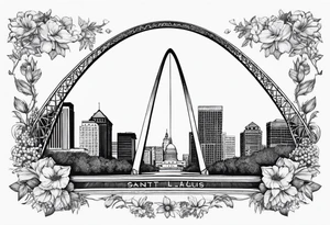 saint louis arch with cardinals tattoo idea