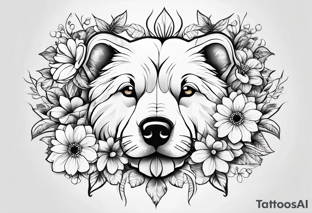Paw print made of flowers tattoo idea