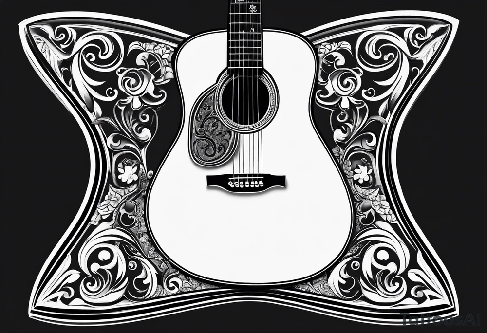full scale basic black acoustic guitar for women's inner bicep. tattoo idea full scale basic black acoustic guitar for women's inner bicep. tattoo idea