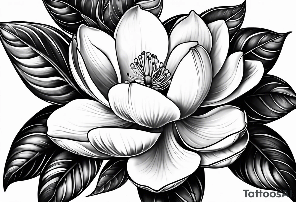 Southern magnolia tree tattoo idea