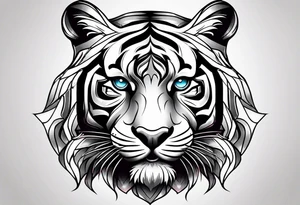 Tiger face tattoo idea