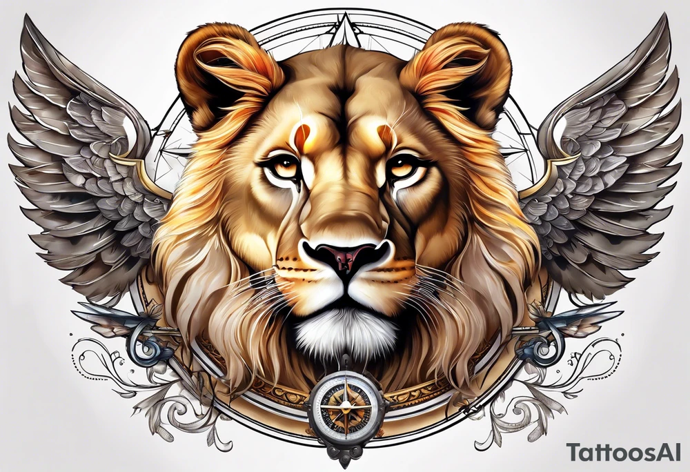 Lioness with wings compass
Cub tattoo idea
