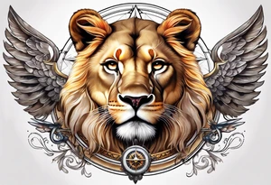 Lioness with wings compass
Cub tattoo idea