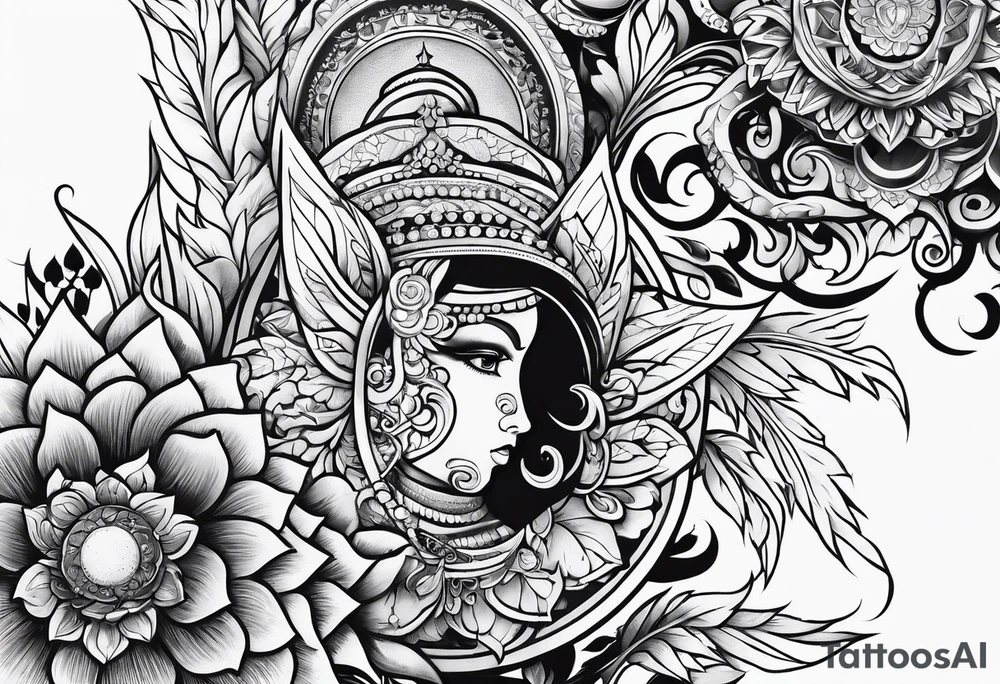 relegious leg tattoo tattoo idea