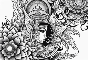 relegious leg tattoo tattoo idea