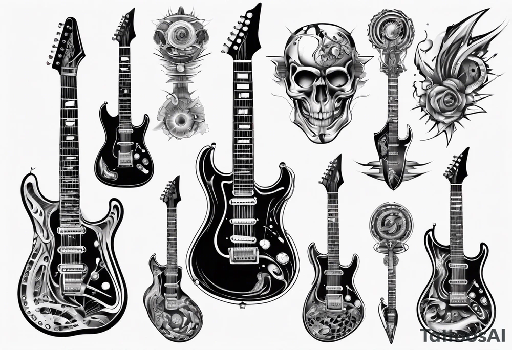 electric guitar tattoo idea