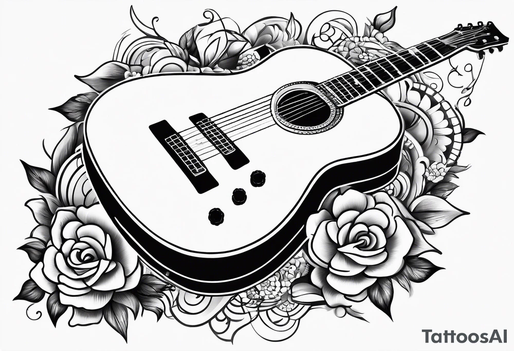 Simple guitar tattoo idea