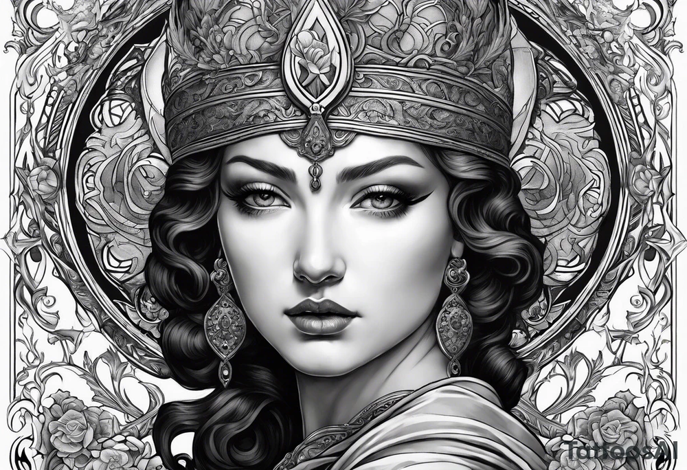 symbol to the goddess of vengeance tattoo idea