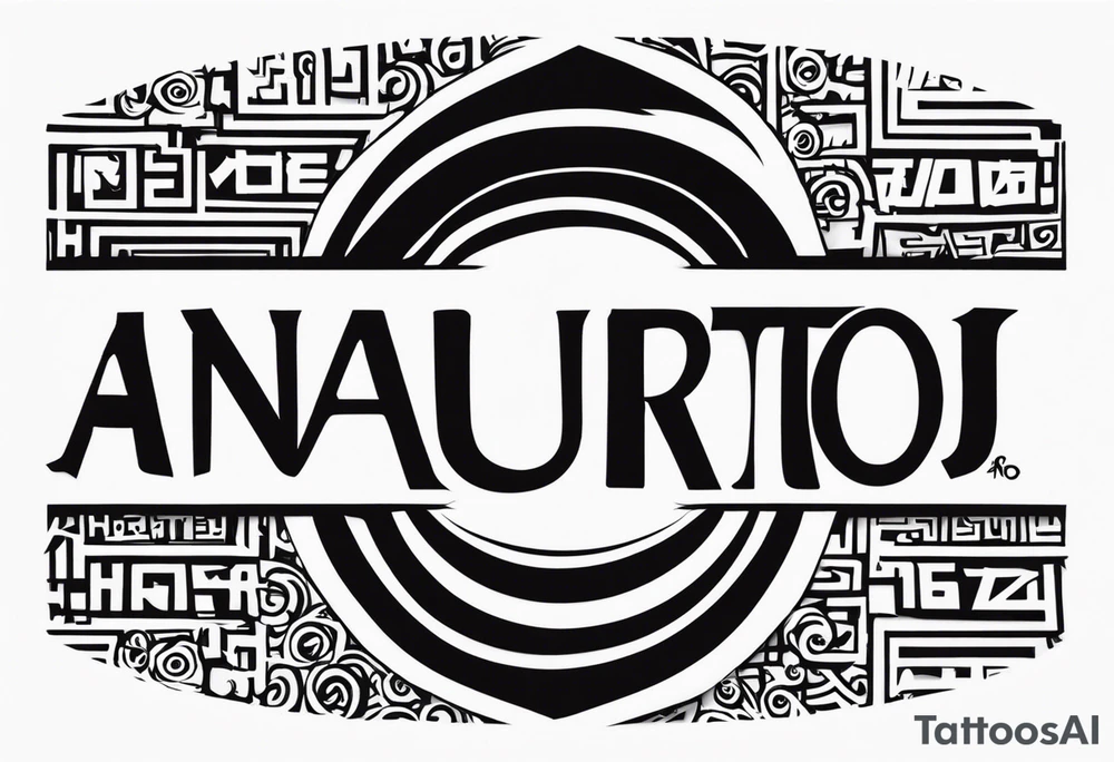 A naruto headband with the letters AR in the middle tattoo idea