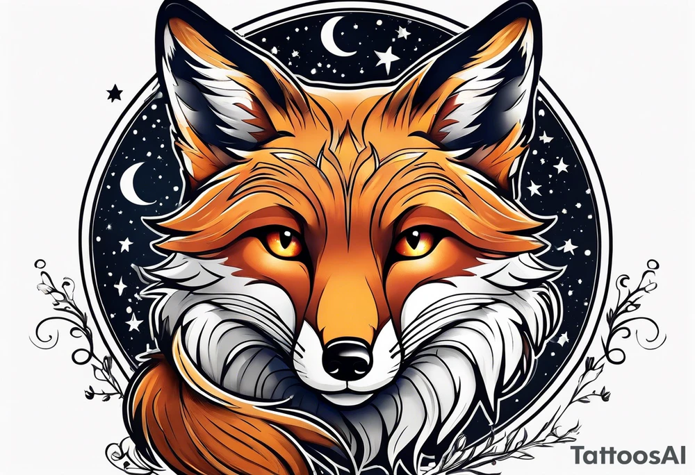 fox looking at the stars tattoo idea