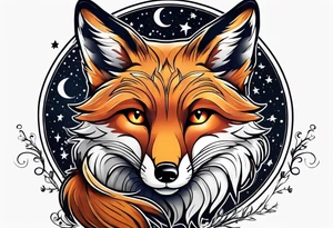 fox looking at the stars tattoo idea
