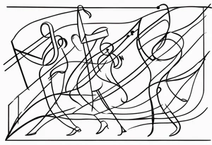 Music notes connecting people dancing tattoo idea