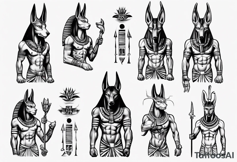 Egyptian god Anubis mad bipedal tattoo idea