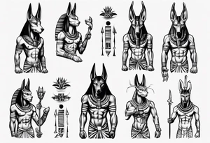 Egyptian god Anubis mad bipedal tattoo idea