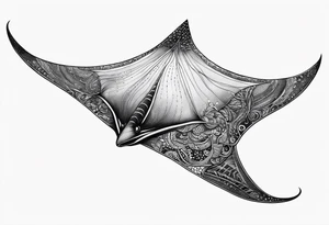 Cite manta ray swimming like flying tattoo idea
