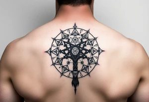 Sephiroth tree tattoo with sacred geometry and cosmic elements 10 Sephiroth Kabbala tattoo idea