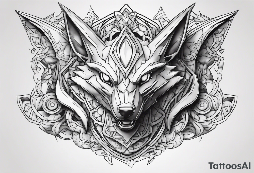 Alakazam pokemon statue tattoo idea