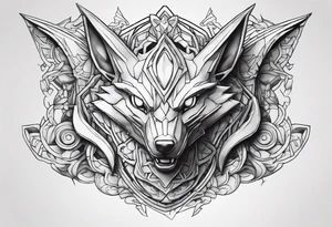 Alakazam pokemon statue tattoo idea