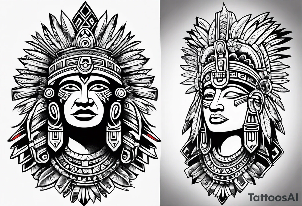 aztec theme tattoo idea