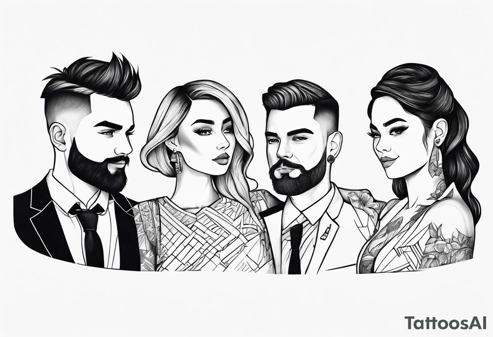 1 boy 2 girls dad tattoo tattoo idea