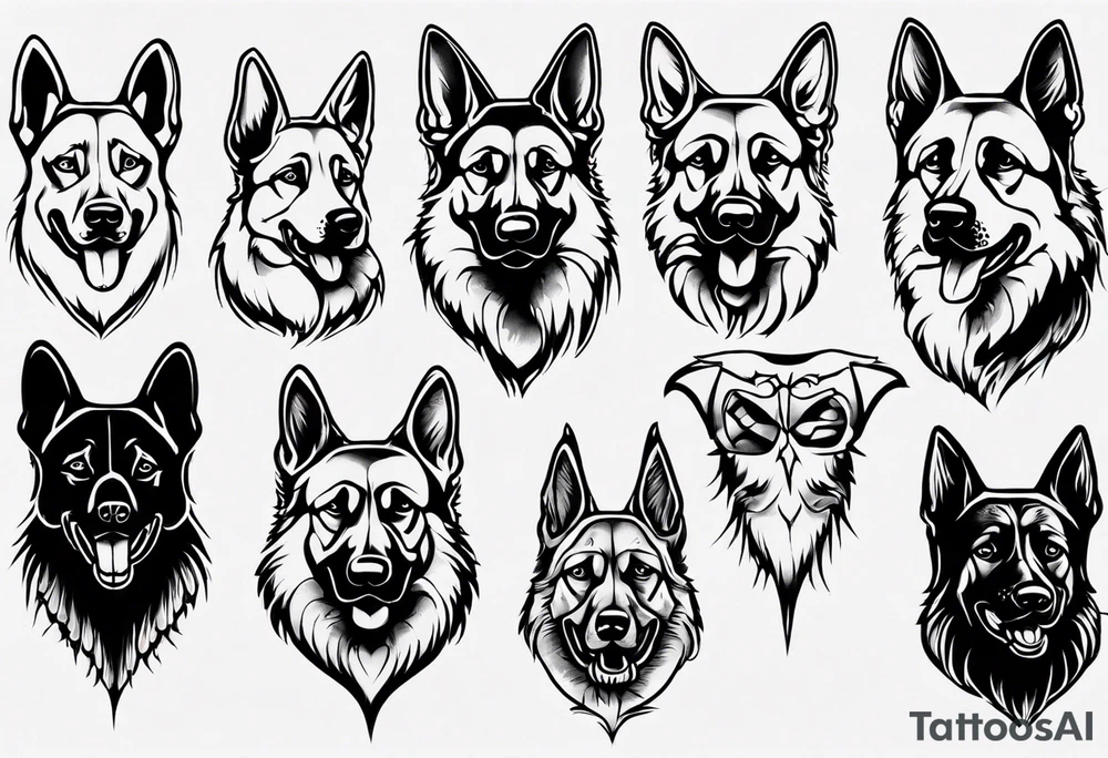 German shepherd tattoo idea