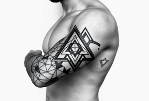Geometry triangles with ethernal symbol tattoo idea
