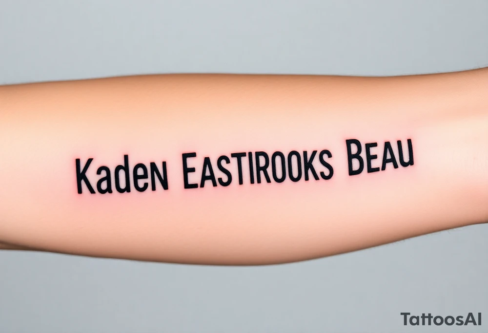 Kaden Easton Brooks Beau made into a crossword puzzle tattoo idea