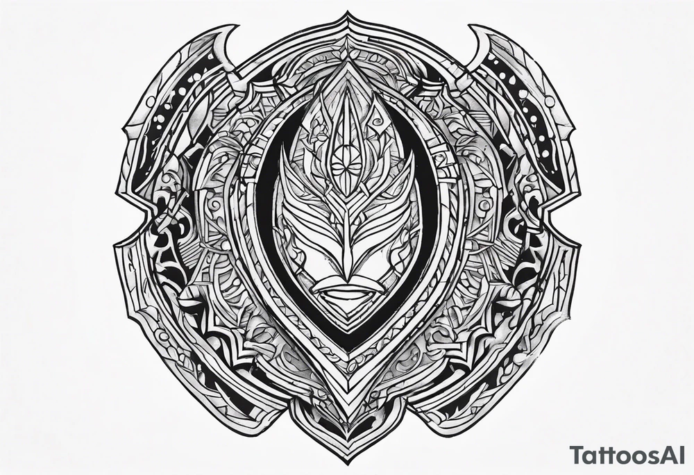 tears bouncing off shield held by warrior very simple tattoo idea