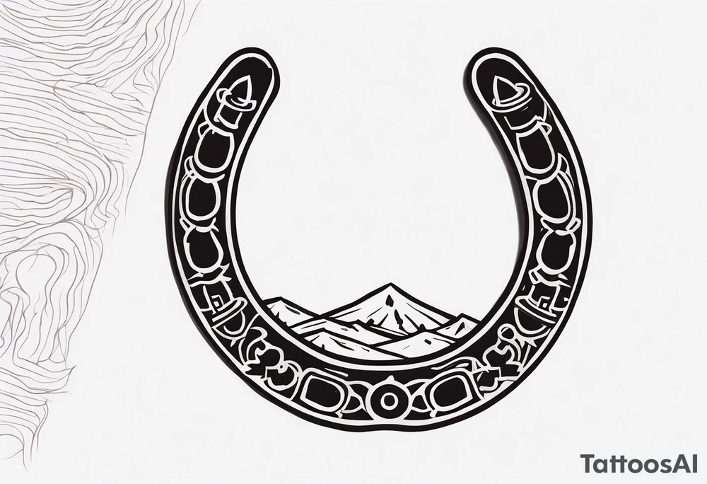 Horseshoe and mud tracks tattoo idea