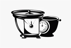 Picture of weight scale with a cross in the bowl on one side weighed down tattoo idea