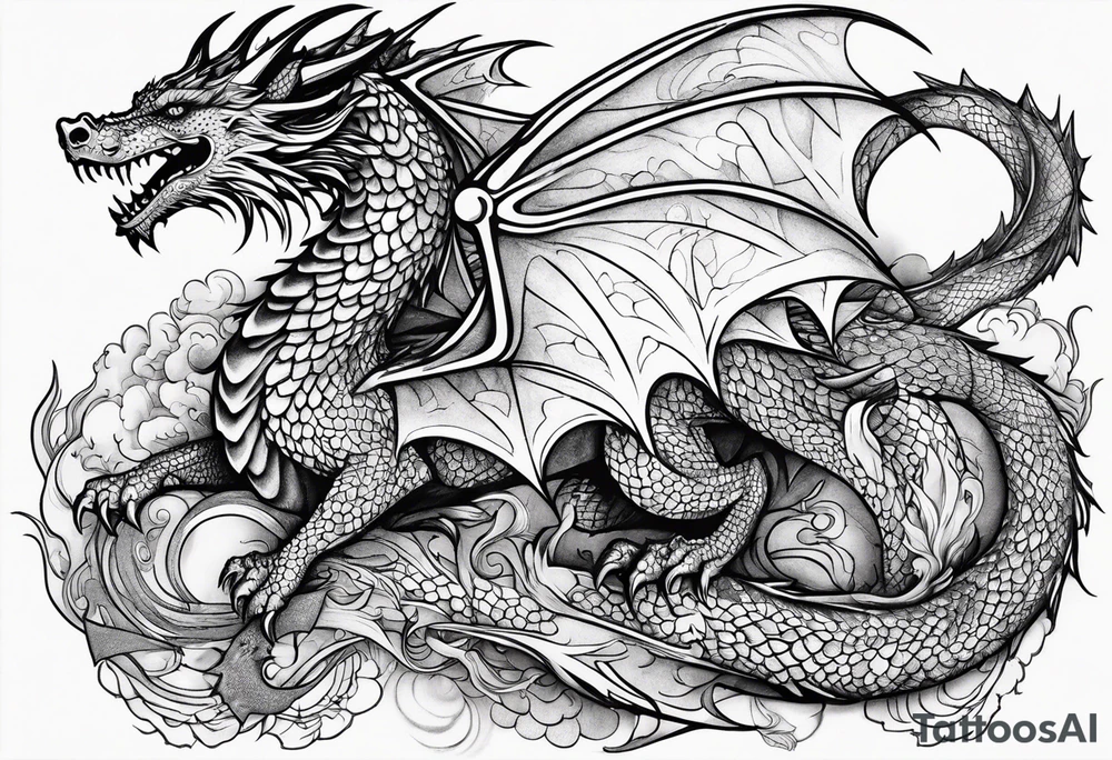 Game of thrones style dragon tattoo idea