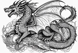 Game of thrones style dragon tattoo idea