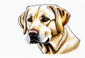 One happy yellow labrador retriever with a piece of his ear missing tattoo idea