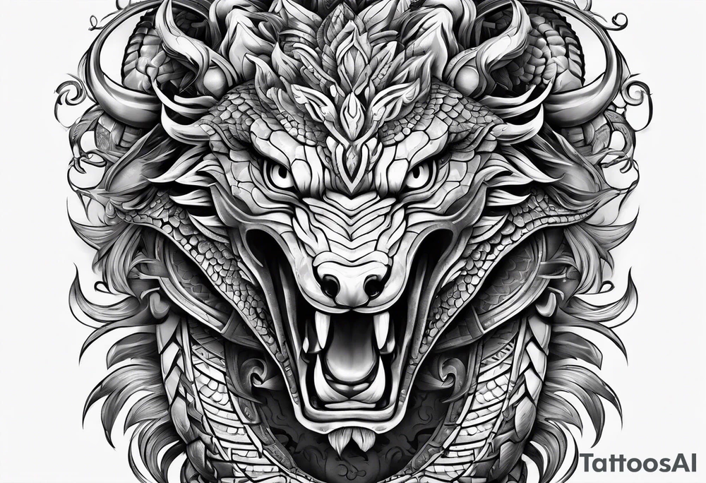 quetzalcoatl snake full body wrap arm sleeve tattoo idea