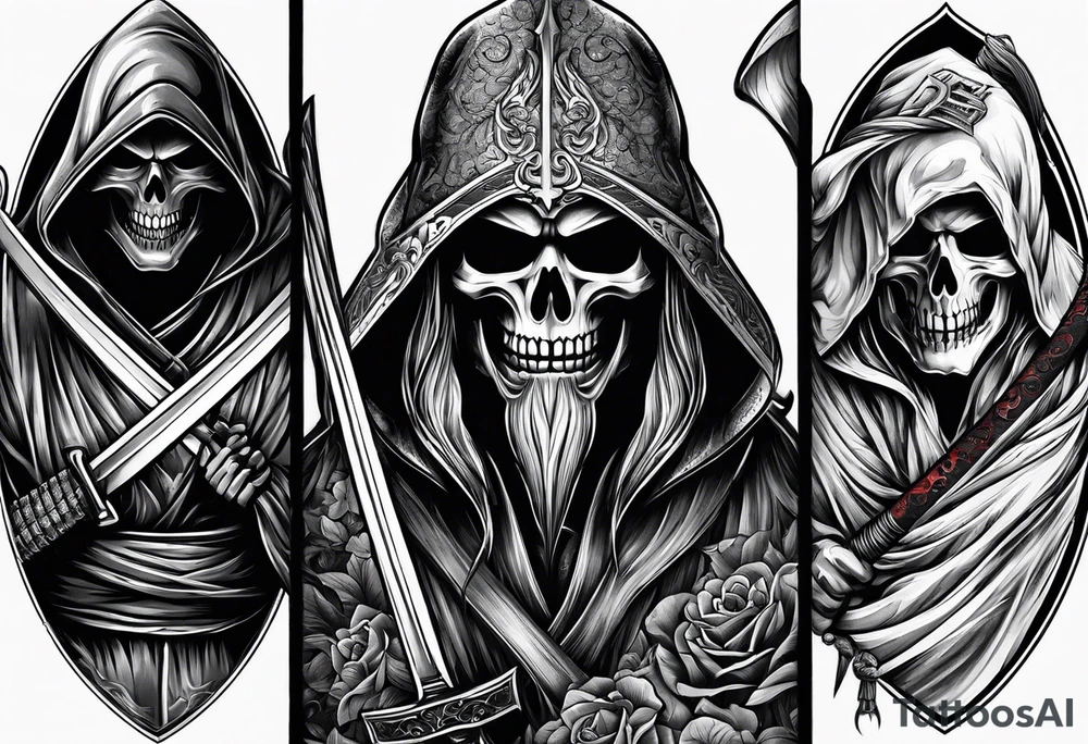 Katana and grim reaper tattoo idea