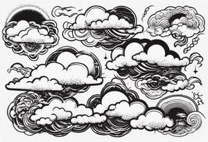 big clouds and thunder tattoo idea