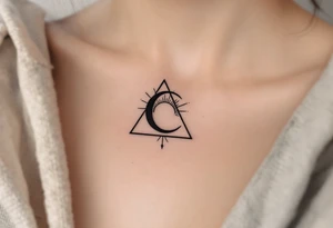 lily letter c and a rising sun triangle tattoo idea