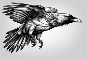 Crow in flight tattoo idea