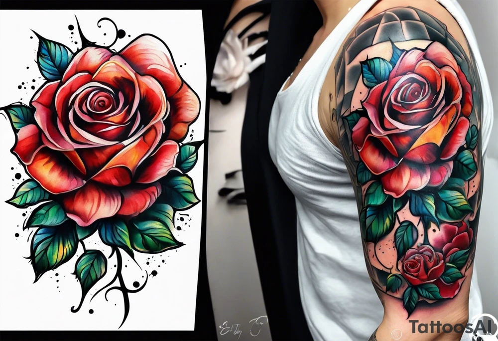 Roses on shoulders tattoo idea