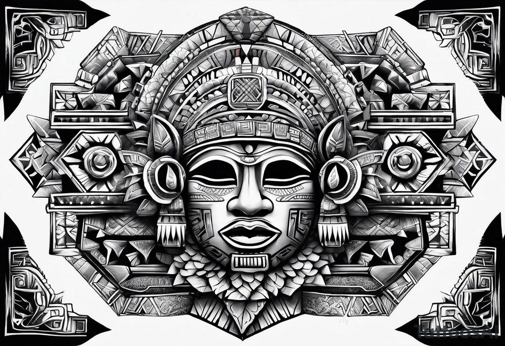 toroids, pyramids, Aztec teaky mask tattoo idea toroids, pyramids, Aztec teaky mask tattoo idea