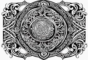 maori mixed with celtic band for around an arm, incorporating the word love tattoo idea