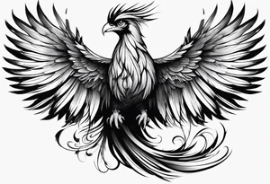phoenix with extra long tail feathers
with long neck tattoo idea