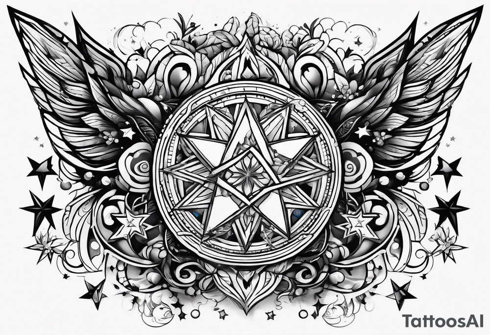 Stars bright colors tattoo idea