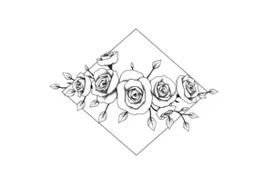 Small Roses filling up the inside of an lateral diamond shape tattoo idea