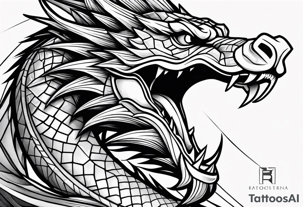roaring dragon tattoo idea