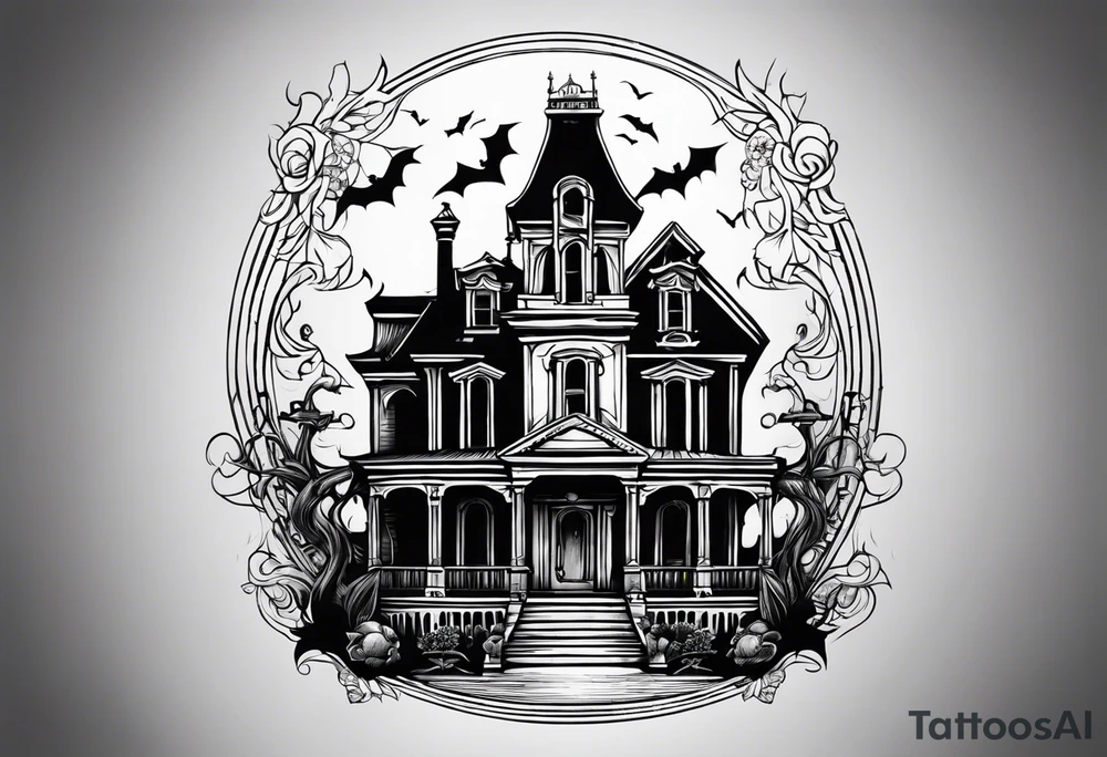 Haunted mansion tattoo idea